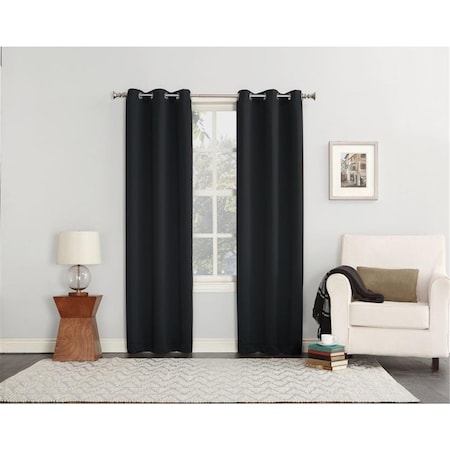 Kd 80 x 84 in. Norwich Black Blackout Curtains, 2PK KD1680279